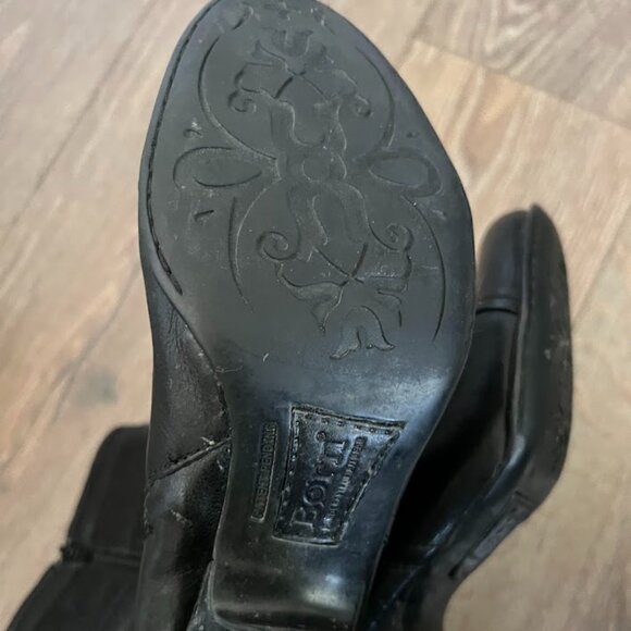 Born Black Crown Pratt Mid-Calf Block Heel Leather Side Zip Boots Size 8.5 - Picture 15 of 16